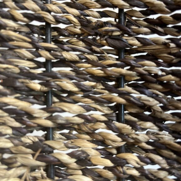 Woven Straw Baskets Oval Wood Handles Brown Nesting Set Of 3 Table Wall Rustic - Picture 16 of 16